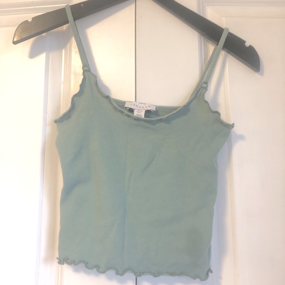 Topshop green tank top, size xs.